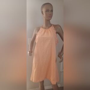 Casual Orange Sleeveless Dress